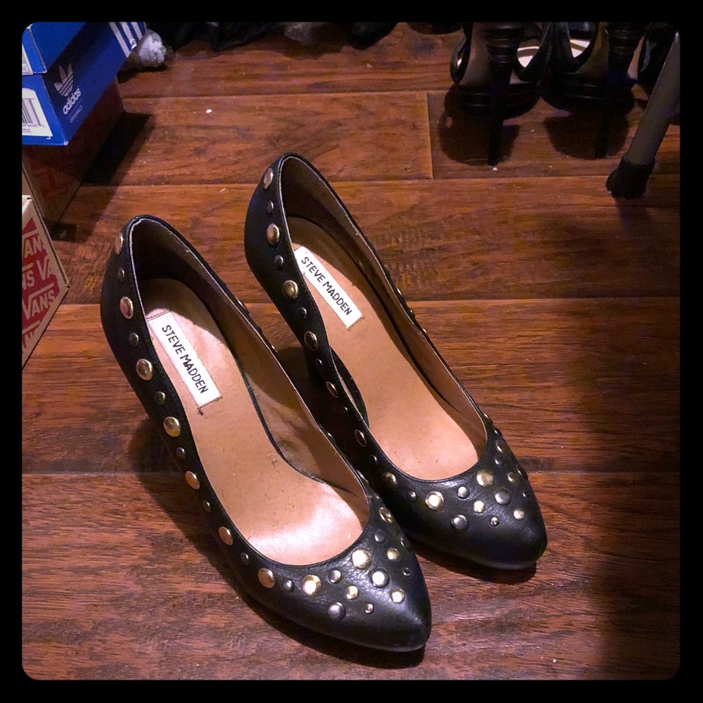 Black Stud heels.. Worn ONLY once!!